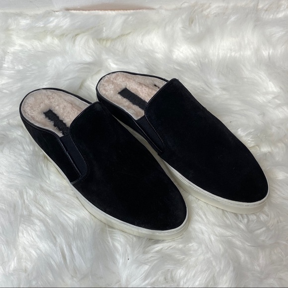 VINCE Black Lamb Fur Lined shoes 7M - Picture 1 of 9
